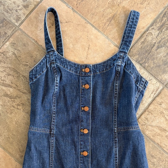 Madewell Button-Front Denim Sundress - Dark Blue - Picture 2 of 4